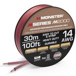 Monster M-Series 14 AWG Speaker Wire: Advanced Performance Speaker Cable 100 FT Spool with Oxygen-Free Copper Speaker Wire Construction - Easy to Strip & Install Speaker Cables