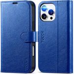 TUCCH Case Wallet for iPhone 16 Pro Max, RFID Blocking 4 Card Slots Kickstand [Shockproof TPU Shell], PU Leather Magnetic Flip Cover Compatible with iPhone 16 Pro Max 5G 6.9", Textured Klein Blue