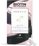 Hair Gain Biotin Supplement for Hair Growth | Promotes Fuller, Thicker Hair Growth with Enhanced Vitamins Complex | Hair, Skin & Nails Support for Women | Vegan Capsules - 1 Month Supply