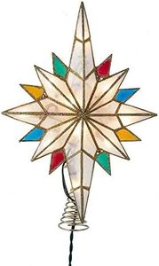 Kurt S. Adler 10-Light Bethlehem Capiz Star Multi-Tip Treetop Tree Topper