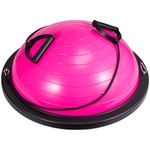 GROWNEER Balance Ball Board Inflatable Air Dome With Resistance Bands and Pump, Women Exercise Balance Trainer for Home Gym Workout Fitness Anti-slip Half Yoga Ball for Pilates (Red)