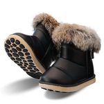 Kids Snow Boots Toddler Girls Boys Waterproof Toddler Winter Boots Lightweight Fur Lined Winter Shoes Outdoor Indoor Baby Walking Boots (Toddler/Little Kid)