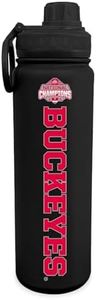 Campus Colors NCAA College Football Nationship Championship 24 oz Water Bottle - Twist on cap & Carry Clip - Keeps Drinks Cold