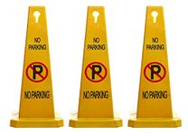 DARIT [Pack of 3]No Parking Roadblock Safety Cones Plastic Road Cone Ice Cream Cone Custom Traffic Cone (3)