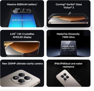 XIAOMI Redmi Note 15 Pro 5G Smartphone, 12+512GB, 200MP Camera, 6.83" AMOLED, Black