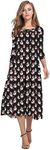 HOTOUCH Printed Christmas Dress Women Winter Midi Dress Casual Cotton Dress for Xmas, Snowman M