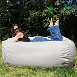 Charlie & Finn HUGE BEAN BAG WITH OUTDOOR COVER! THE WORLD'S LARGEST POUF - 1500 L MEMORY FOAM BLEND - COMFY FOR KIDS, TEENS AND ADULTS AS SOFA, COUCH OR GUESTBED