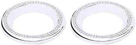 1797 Compatible Speaker Rings Caps for Honda Accessories Bling Interior Parts Civic 10th Coupe EX Si Touring Type R Door Audio Speaker Decals Stickers Covers Decoration Men Crystal Zinc Silver 2 Pack