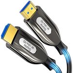 Anehmeta 8K 4K Long Fiber Optic HDMI Cable 50ft, 48Gbps Ultra High Speed HDMI 2.1 Cable Support 8K@60hz HDR/eARC/HDCP 2.2&2.3 Compatible with PS5 PS4, Xbox, HDTV, Monitor