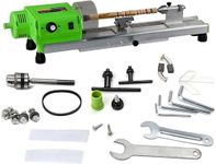 BACHIN Mini Wood Lathe Countertop Microvise Wood Grinding Beads Grinding Rotary Tool Set Variable Speed, 110V 580W, 100-5000r/min