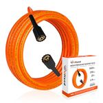 1/4 Pressure Washer Hose 25FT 3600 PSI, Ufixed Power Washer Hose Kink Free High Pressure Hose M22 14MM Solid Brass Fittings Pressur Washer Replacement Hose Light Weight Orange-red