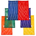 Champion Sports MB22SET Mesh Equipment Bags, Multicolored Colors May Vary, 24" x 48", Pack of 6