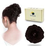 Sanas 1 Pc Hair Extensions And Wigs Women's and Girl's Synthetic Hair Bun Extension Rubber Bands Extension, Add Volume to Hair Bun Juda Rubber Band (Natural Brown, 35gm) - Pack of 1