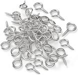 Axe Sickle Silver 1 inch Screw Eyes Metal Eye Hooks Small Eyelet Screws, 100 Pcs