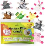 Fun and Educational Animal Fridge Magnets for Kids -Soft Plush Magnetic Animal Characters for Learning and Play, Fridge Toys for Toddlers 1-3, Board Magnets, Locker Buddies