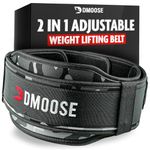 DMoose Weight Lifting Belt for Men & Women - 2 in 1 Adjustable 4" 6" Width - Weight Belt with Auto-Locking Buckle - Optimal Back Support Gym Belt for Weightlifting, Powerlifting, Squats and Deadlifts