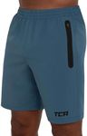 TCA Men's Elite Tech Lightweight Running or Gym Training Shorts with Zip Pockets - Iron Blue, XXXL