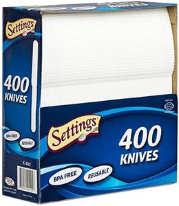 [400 Count] Settings Plastic White Knives, Practical Disposable Cutlery, Great For Home, Office, School, Party, Picnics, Restaurant, Take-out Fast Food, Outdoor Events, Or Every Day Use, 1 Box
