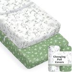 Baby Changing Pad Cover 2-Pack (Butterfly Garden) - Premium Fitted Sheets Changing Table Cover - Buttery Soft Cotton Blend - Diaper Changing Pad Cover - Changing Pad Sheets