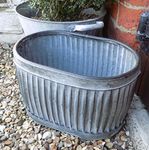 Bowley & Jackson Small vintage style galvanised oval dolly planter