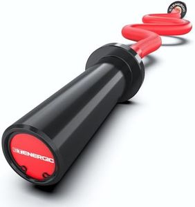 E.T.ENERGIC 47" Olympic Super EZ Curl Bar 500-lbs Capacity Steel Barbell Suitable for 2" Barbell Plates (Black&Red)