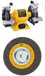 DEWALT Bench Grinder, 8-Inch (DW758) & Wire Wheel for Bench Grinder, Crimped Wire, 8-Inch (DW4906)