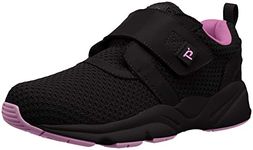 Propet Women's Stability X Strap Sneaker, Black/Berry, 9 Wide US