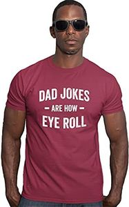 Go All Out Medium Cardinal Adult Dad Jokes are How Eye Roll Deluxe T-Shirt