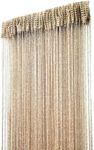 ave split Decorative Door String Curtain Wall Panel Fringe Window Room Divider Blind Divider Tassel Screen Home 100x200centimeter (Champagne18)