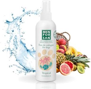 MENFORSAN Eau de Toilette Tropical pour Chiens 125ml, Effet déodorant, Parfum Doux et Durable