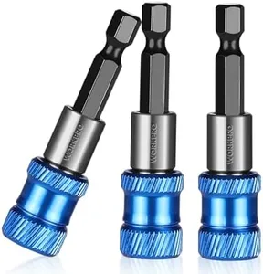 WORKPRO Drill Bit Extension Set, 3Pcs 2-3/8''Magnetic Impact Drill Screwdriver Bit Holder, 1/4 Inch Hex Quick Release Bit Holder for Impact Driver and Drill