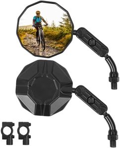 TXZSXS Bike Mirrors, 2 Pack Bicycle Mirrors for Handlebars, HD Convex Glass Mirror,Bike Accessories,360° Fully Adjustable, Shock-Resistant Bicycle Mirrors for MTB, E-Bike, Scooter & Motorcycle