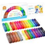 Shuttle Art Tempera Paint Sticks for Children, 30 Colours with 1 Drawing Pad, Washable Gouache Tempera Paint Sticks for Kids, Twistable, Fast Drying, Work Great on Paper Wood Glass Ceramic Canvas