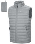 33,000ft Men's Lightweight Packable Insulated Puffer Vest Outerwear, Warm Winter Sleeveless Jacket for Golf Running