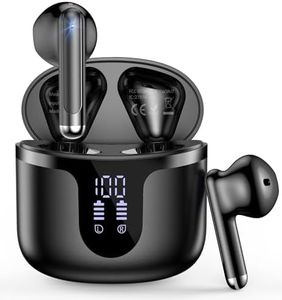 Wireless Earbuds, Bluetooth 5.3 in Ear Headphones with LED Indicator, IP7 Waterproof Wireless Earphones, 42 Hours of Playback ENC Stereo Bluetooth Earbuds for Sports and Work Black