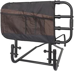 Stander EZ Adjust Bed Rail, Adjustable Senior Bedrail and Safety Assist Railing for Elderly Adults with Organizer Pouch, ASTM Safety Approved Guard-Rail, Black