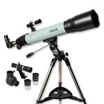 Carson Stara 80AZ Refractor Telescope for Kids & Adults, Erecting Fully Multicoated 700mm Scope Plossl Eyepieces, Steel Tripod (SR-200)