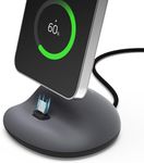 Sinjimoru Phone Dock with USB C Charging Cable. Convenient and Sturdy Silicone Docking Station in Modern Design for Office and Home. Sync Stand Flat for Type-C Grey