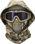 Balaclava Wind-Resistant Face Mask Half-Face Air Gun Mesh Mask And Tactical Goggles,For Halloween And Air Gun Paintball Role Playing