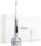 IONPA DP Pearl White Home Premium USB Rechargeable Ionic Power Electric Toothbrush, Brushing Timer, 4 Modes, 2 Soft Extended Filament Brush Heads Made in Japan, by IONIC KISS YOU, hyG, DP-111PW