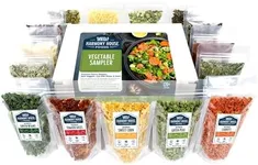 Harmony House Dehydrated Vegetable Sampler – 15 Count Variety Pack, Resealable Zip Pouches, For Cooking, Camping, Emergency Supply and More