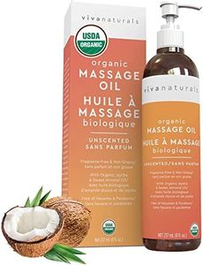 Organic Unscented Massage Oil, Luxurious Body Oil for Massage & Relaxation, Non Greasy Moisturizer for Skin, Certified USDA Organic 8 fl. oz.