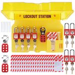 RealPlus Lockout Tagout Station with 8pcs Safety Padlocks 3pcs Hasps and 20pcs Lockout Tags, Lock Out Tag Out Board with Loto Devices