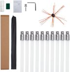 Garvee 34 Feet Chimney Sweep Kit, Chimney Cleaning Kit with 10 Nylon Flexible Rods, Chimney Brush, Chimney Cleaner, Chimney Brush Kit Driven by Drill for Sweeping Fireplace, Single Brush Head