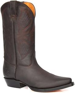 A1 Fashion GOODSAlbh57 Brown - Botas de Vaquero Hombre, Color Marrón, Talla 43 EU