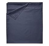 King Flat Sheet, 400 Thread Count, 100% Cotton Bedsheet, Soft & Superior To Fake Egyptian Quality Claims, Breathable Top Sheet (Indigo Navy Blue, King)