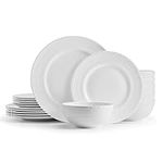 Mikasa Crown White Chip Resistant 18 Piece Dinnerware Set, Service for 6