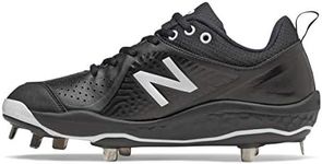 New Balance Women's Fresh Foam Velo V2 Metal Softball Shoe, Black/White, 6 Wide