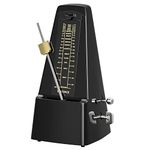 Mechanical Metronomes for Piano Guitar Violin Bass Drum and Other Musical Instruments Loud Sound and High Precision Track Beat and Tempo for Beginners (Black)