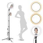 GearLight 10" Ring Light Tripod with LEDs, Dual Phone Holders - for Makeup, Photography, Room Decor